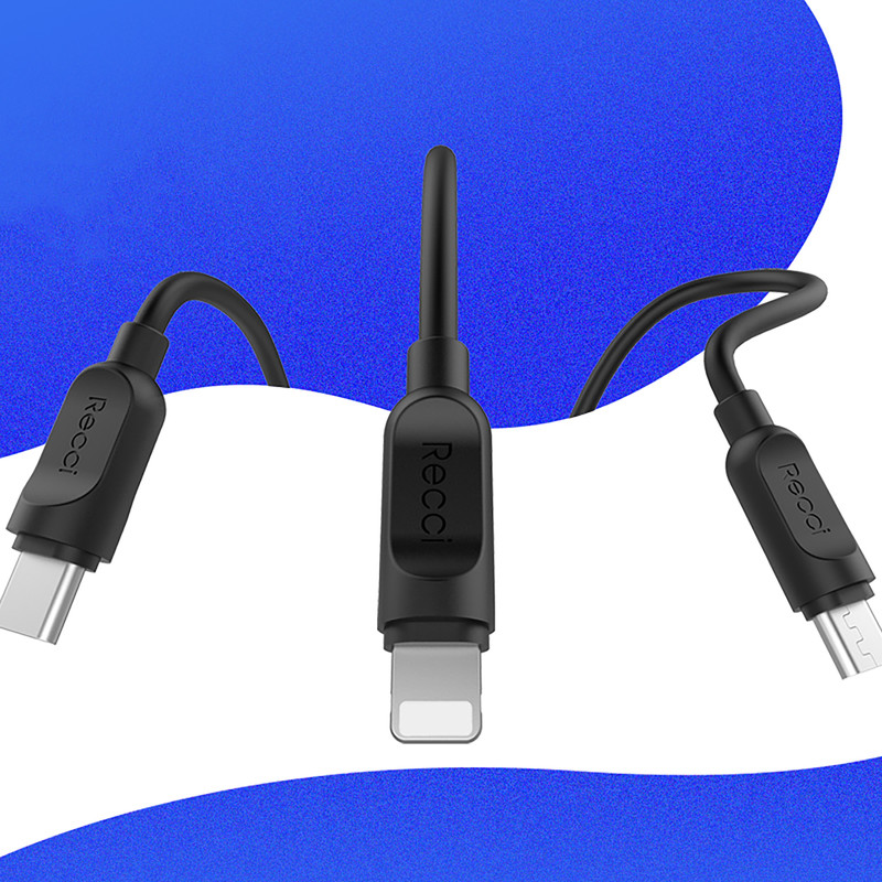 کابل تبدیل USB به usb-C رسی مدل RCT-P100 طول 1 متر