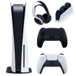 کنسول بازی سونی مدل PlayStation 5 ظرفیت 825 گیگابایت ریجن 2 به همراه دسته اضافی و پایه شارژر و هدست