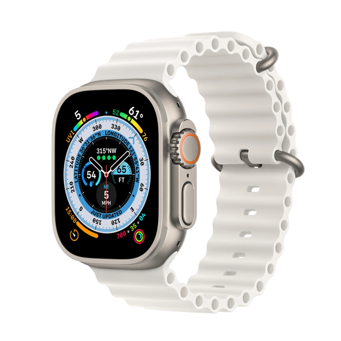 ساعت هوشمند اپل واچ اولترا تیتانیومی 1  با بند اوشن سفید 49mm 2022 | آکبند
